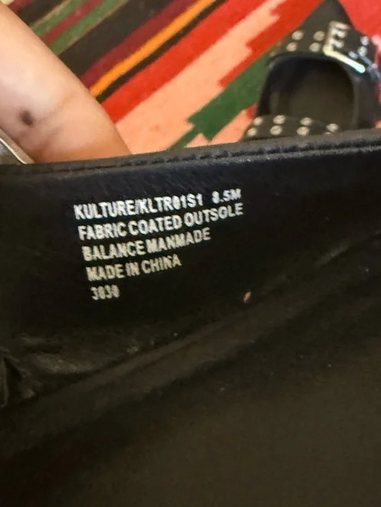 Steve Madden Black Buckle Leather Flats - Picture 5 of 5